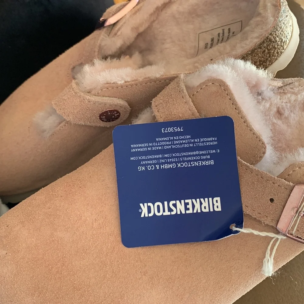 Free people Birkenstock pink shearling Boston clog  new with tags 40/9_6